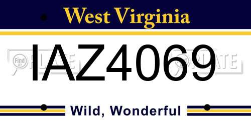 IAZ4069 West Virginia License Plate