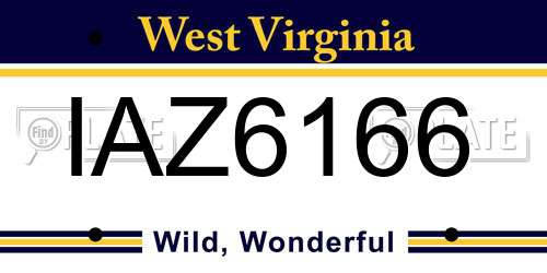 IAZ6166 West Virginia License Plate