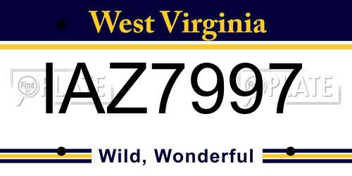 IAZ7997 West Virginia License Plate