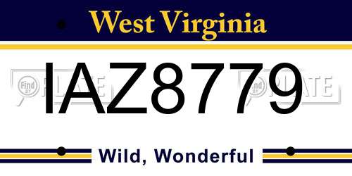 IAZ8779 West Virginia License Plate