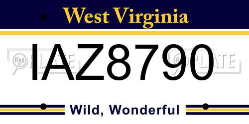 IAZ8790 West Virginia License Plate