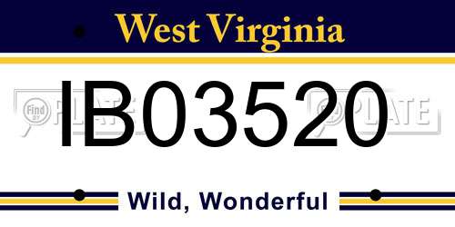 IB03520 West Virginia License Plate