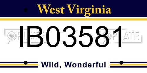 IB03581 West Virginia License Plate