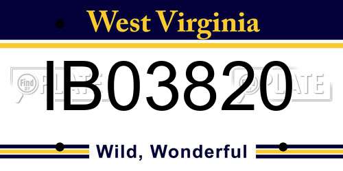 IB03820 West Virginia License Plate