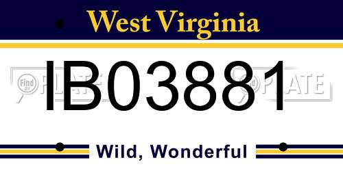 IB03881 West Virginia License Plate