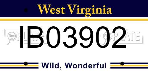 IB03902 West Virginia License Plate