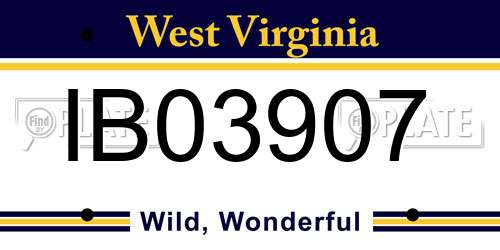 IB03907 West Virginia License Plate