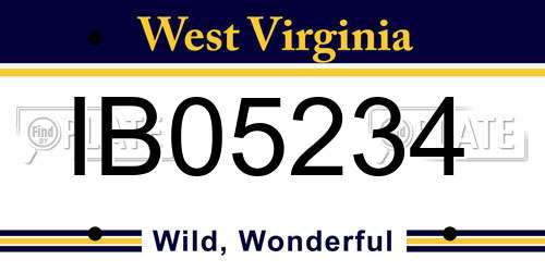 IB05234 West Virginia License Plate