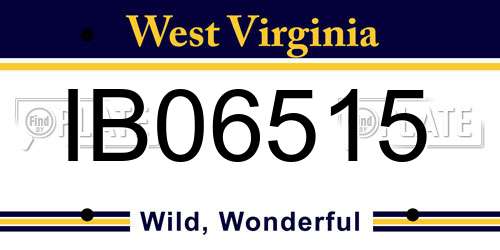 IB06515 West Virginia License Plate