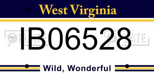 IB06528 West Virginia License Plate