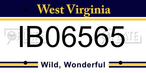 IB06565 West Virginia License Plate
