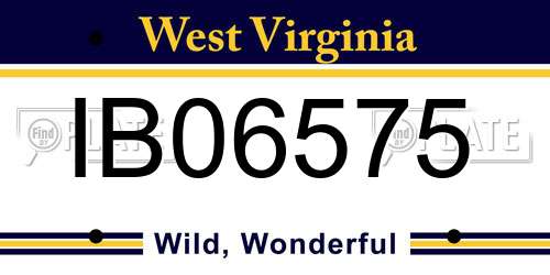 IB06575 West Virginia License Plate