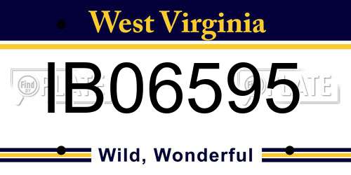 IB06595 West Virginia License Plate