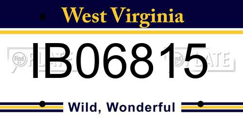 IB06815 West Virginia License Plate