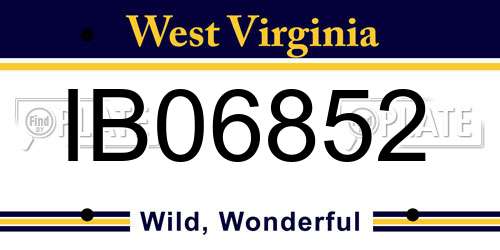 IB06852 West Virginia License Plate