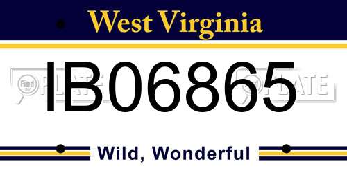 IB06865 West Virginia License Plate