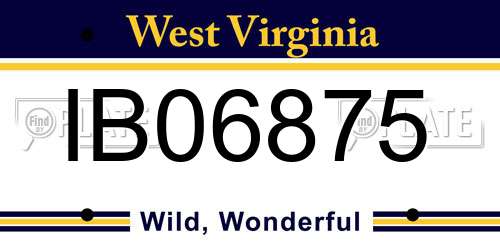 IB06875 West Virginia License Plate