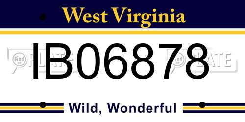 IB06878 West Virginia License Plate