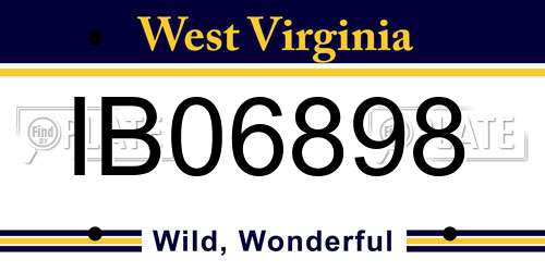 IB06898 West Virginia License Plate