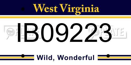 IB09223 West Virginia License Plate