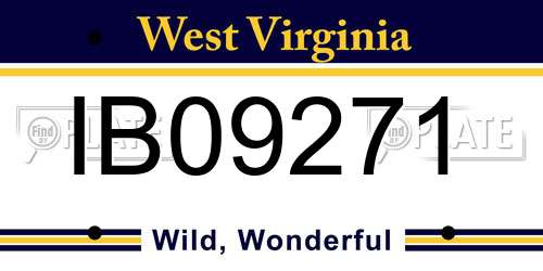 IB09271 West Virginia License Plate