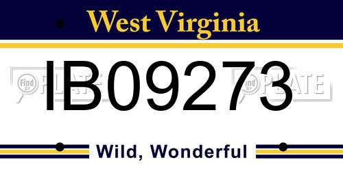 IB09273 West Virginia License Plate