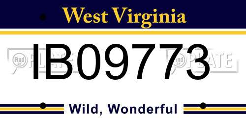 IB09773 West Virginia License Plate