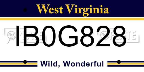 IB0G828 West Virginia License Plate