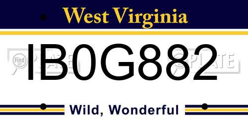 IB0G882 West Virginia License Plate