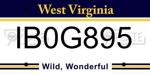 IB0G895 West Virginia License Plate
