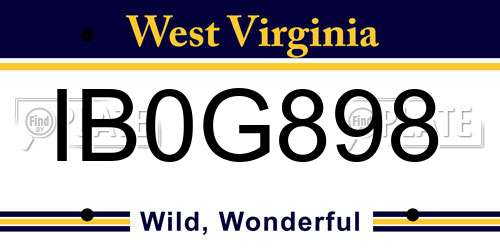 IB0G898 West Virginia License Plate