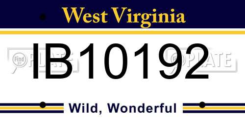 IB10192 West Virginia License Plate
