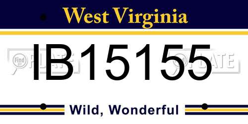 IB15155 West Virginia License Plate