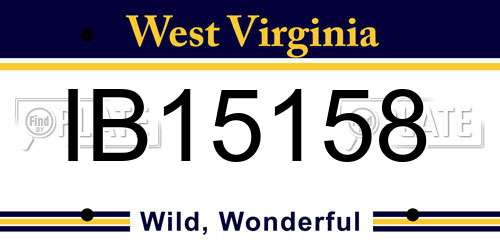 IB15158 West Virginia License Plate