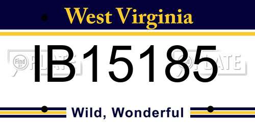 IB15185 West Virginia License Plate