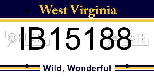 IB15188 West Virginia License Plate
