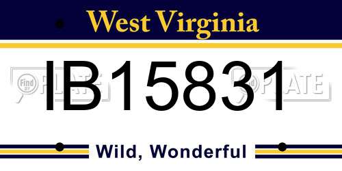 IB15831 West Virginia License Plate