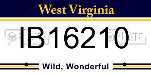 IB16210 West Virginia License Plate