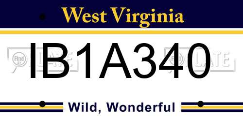 IB1A340 West Virginia License Plate