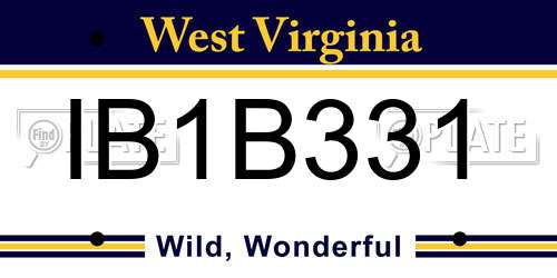 IB1B331 West Virginia License Plate