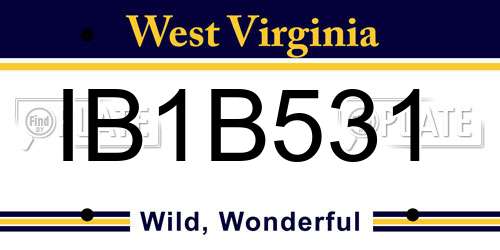 IB1B531 West Virginia License Plate
