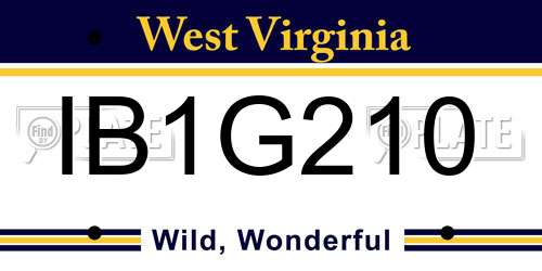 IB1G210 West Virginia License Plate