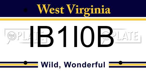 IB1I0B West Virginia License Plate
