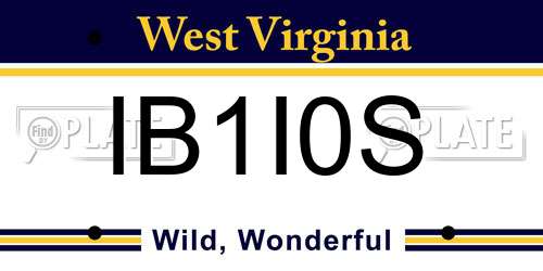 IB1I0S West Virginia License Plate