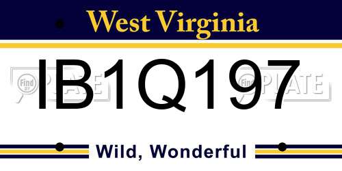 IB1Q197 West Virginia License Plate
