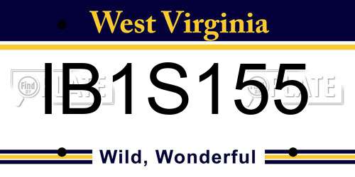 IB1S155 West Virginia License Plate