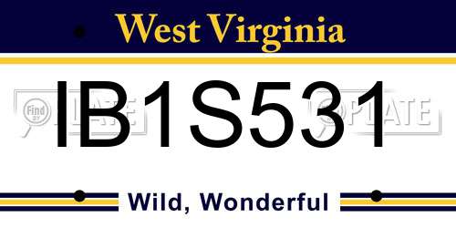 IB1S531 West Virginia License Plate