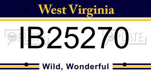 IB25270 West Virginia License Plate