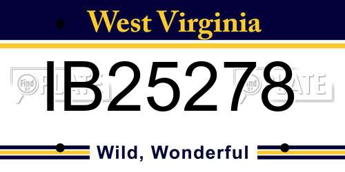 IB25278 West Virginia License Plate