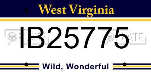 IB25775 West Virginia License Plate